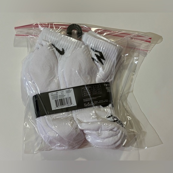 Nike dri-fit 3BRAND Athletic Quarter cut ankle socks 6 pair pack white - Picture 10 of 10